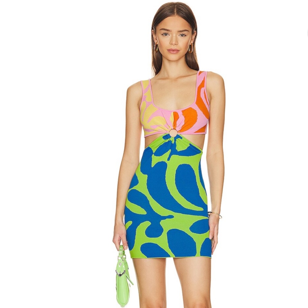 Solid & striped multi color dress never worn in great condition size S